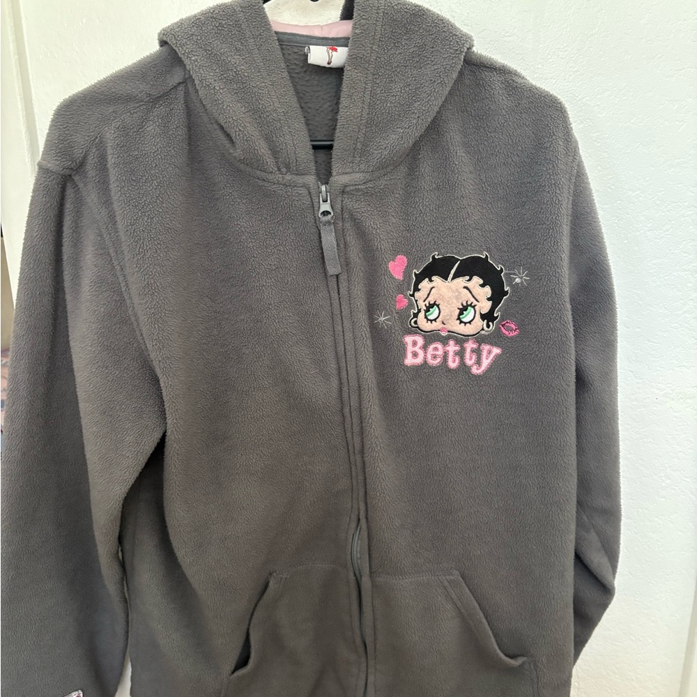 Betty Boop Gray Sweatshirt Hoodie Casual Comfort